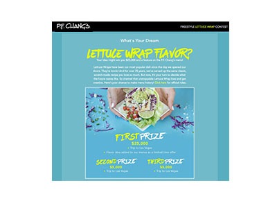 P.F. Chang's Freestyle Lettuce Wrap Contest