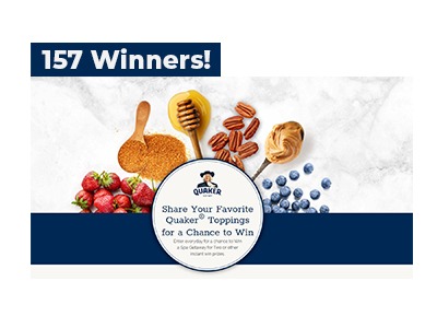 Quaker Oatmeal Favorite Flavors Sweepstakes