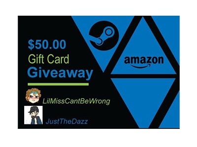Win a $50 Amazon or Steam Gift Card Giveaway
