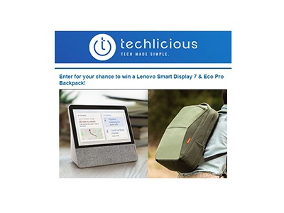 Techlicious Lenovo Tablet and Backpack Giveaway