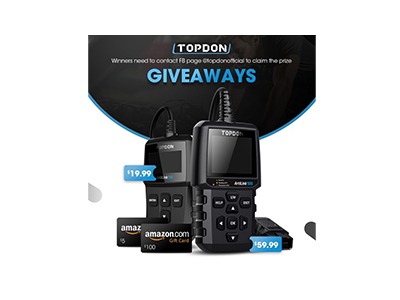 Win AMAZON Gift Card & TOPDON OBD2 Scanner Giveaway