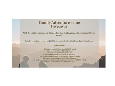 Family Adventure Time Giveaway