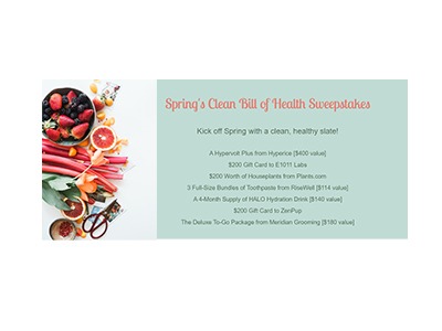Spring's Clean Bill of Health Sweepstakes