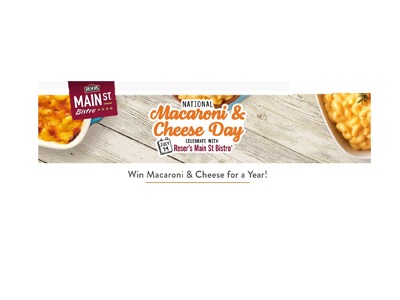 Main St Bistro's 2021 National Macaroni & Cheese Day Sweepstakes