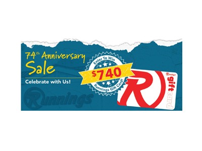 Runnings 74th Anniversary Sweepstakes