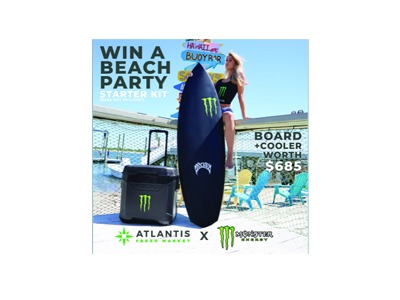 Monster Surfboard & Cooler Giveaway