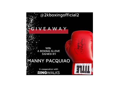 Boxing Glove signed by Manny Pacquiao Giveaway