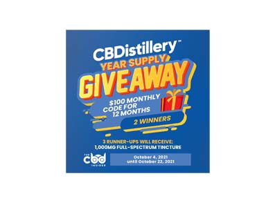 CBDistillery Year Supply Giveaway