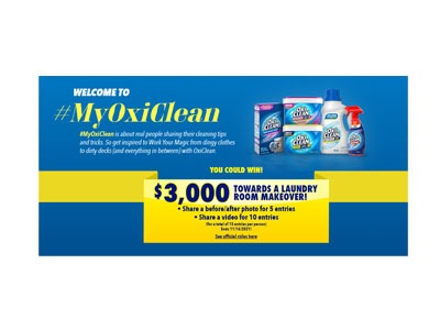 OxiClean’s #MyOxiClean Sweepstakes