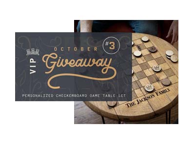 WHISKEY BARREL HEAD Checkerboard Table Giveaway