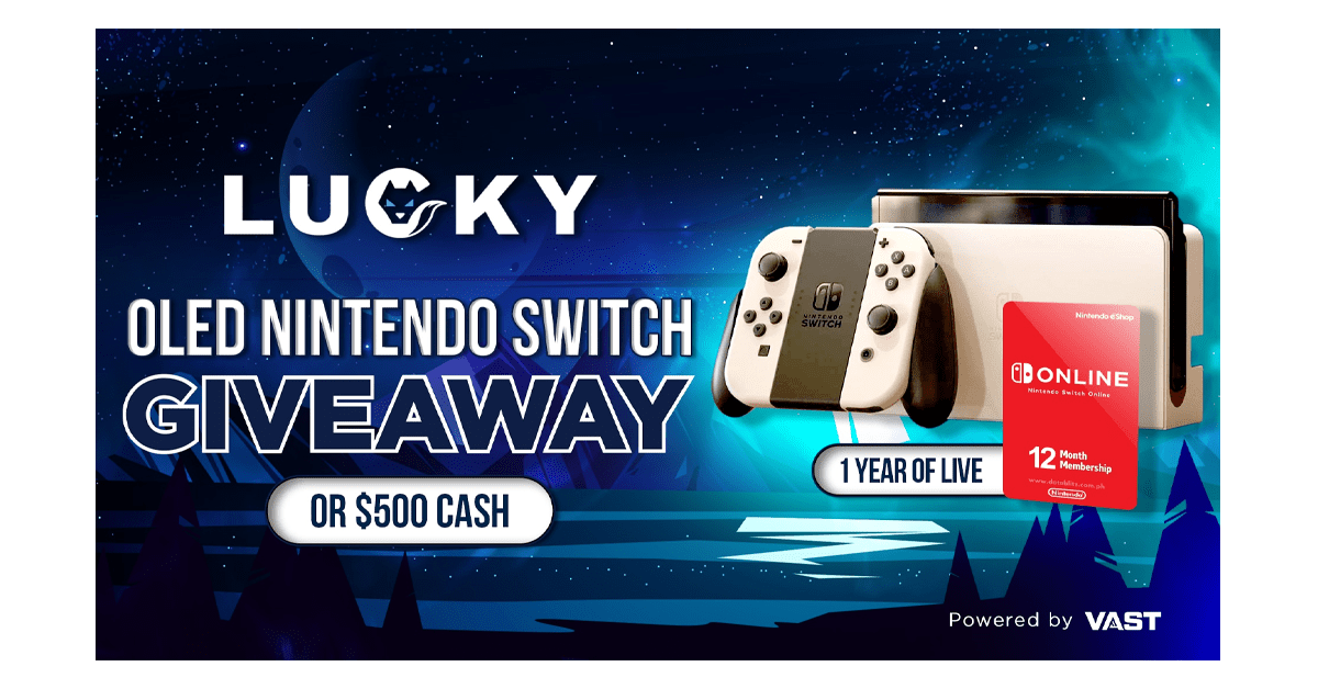 LuckyShots Nintendo Switch Bundle or $500 Giveaway