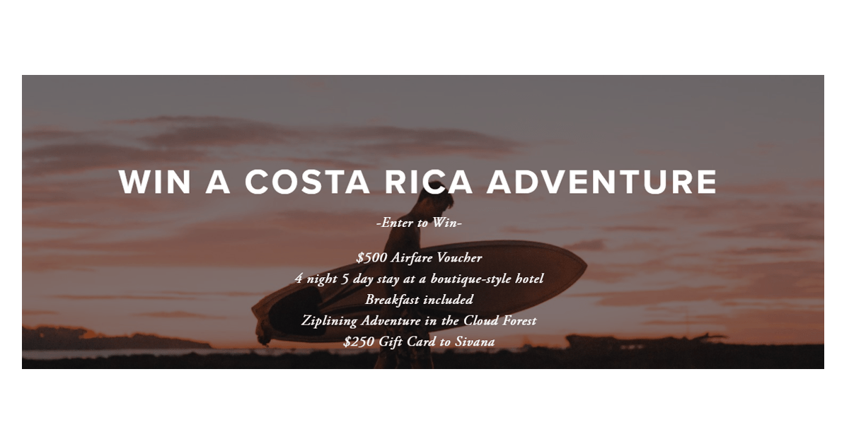 Win A Costa Rica Adventure