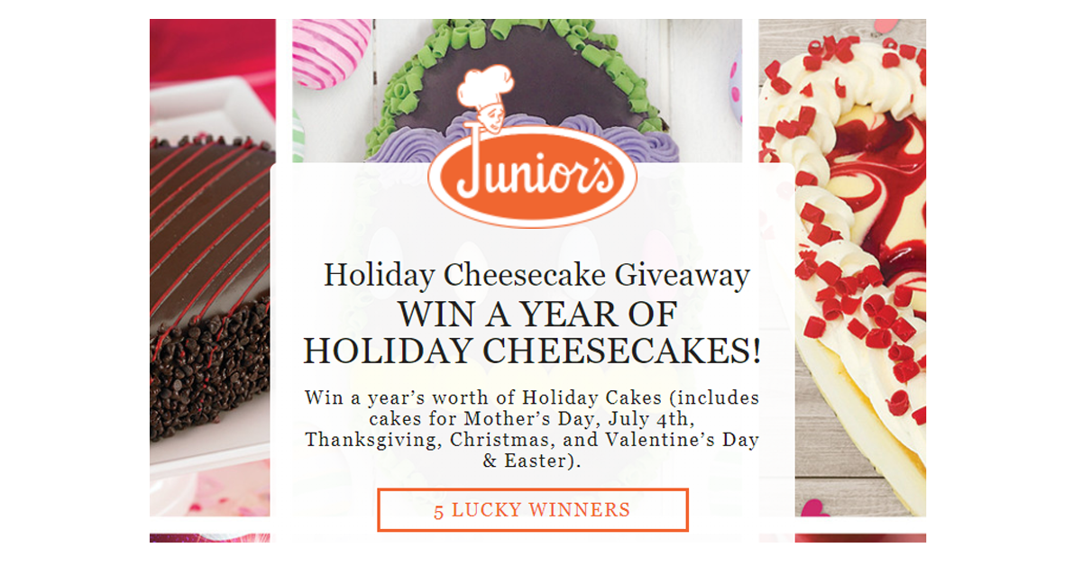 Junior’s Holiday Cheesecake Giveaway