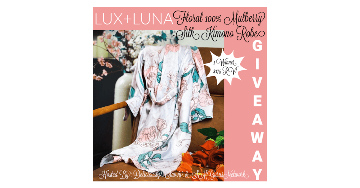 LUX+LUNA Floral Silk Kimono Robe Giveaway