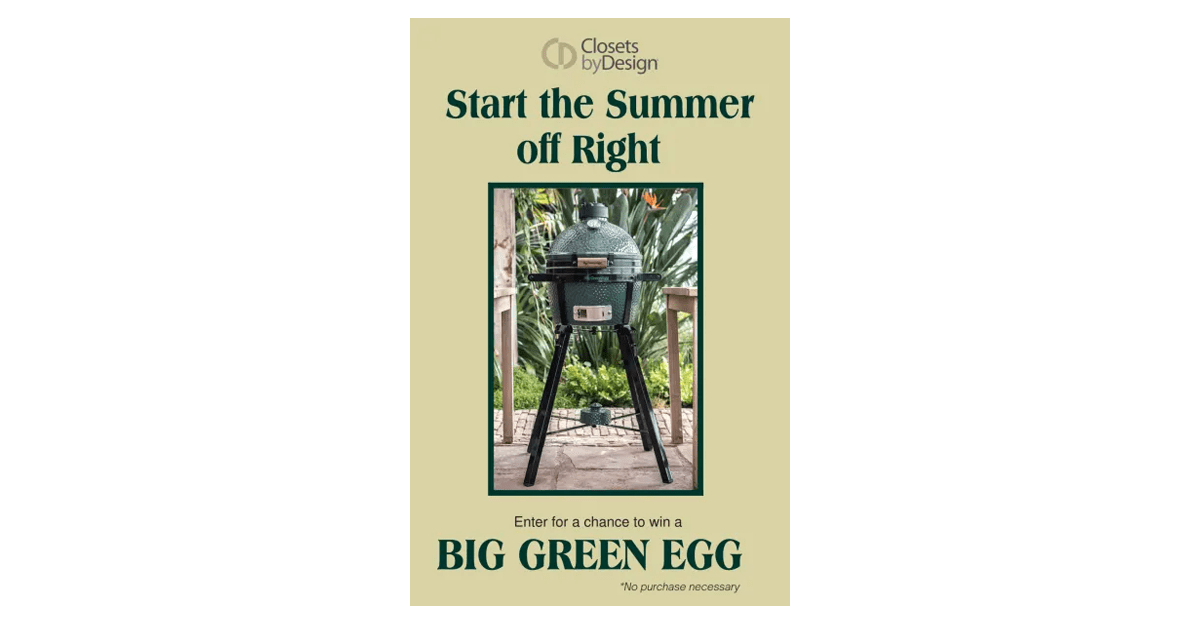 Closets by Design Big Green Egg Giveaway
