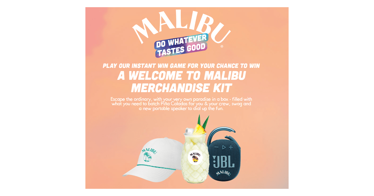 Malibu Do Whatever Tastes Good Summer Instant Win Game