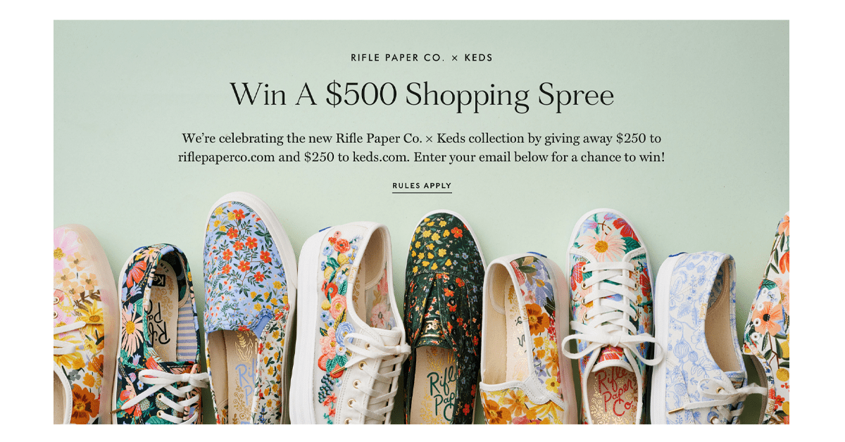 Rifle Paper + Keds Shopping Spree Sweepstakes