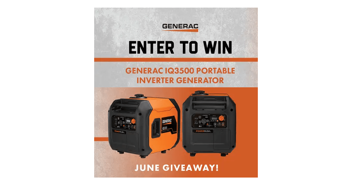 Win a Generac IQ3500 Portable Inverter Generator