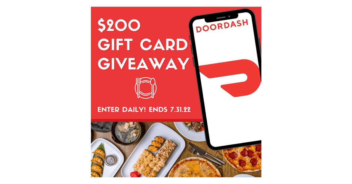 $200 DoorDash eGift Card Giveaway