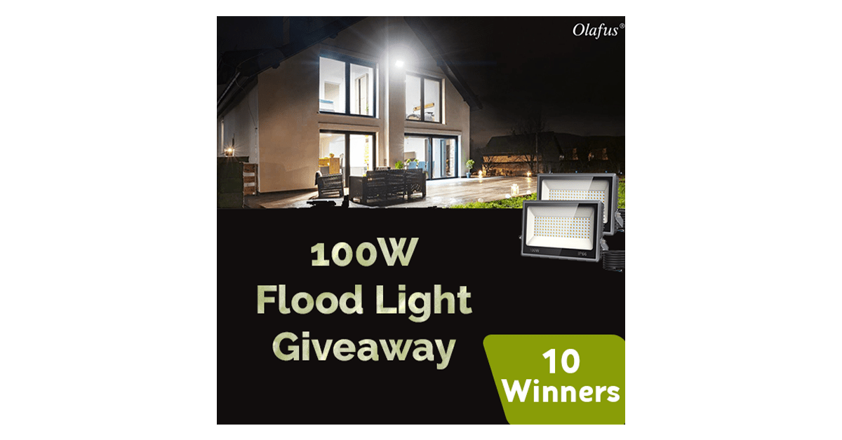 Olafus 100W Super Bright Outdoor Flood Light Giveaway