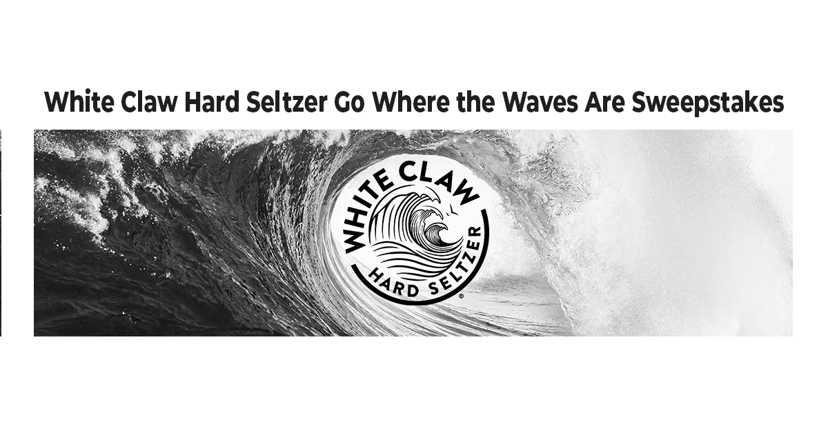 White Claw Hard Seltzer Go Where the Waves Are Sweepstakes