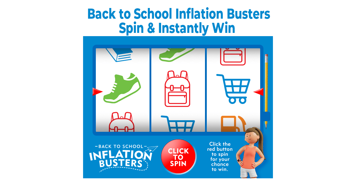 Back to School Inflation Busters Spin & Win