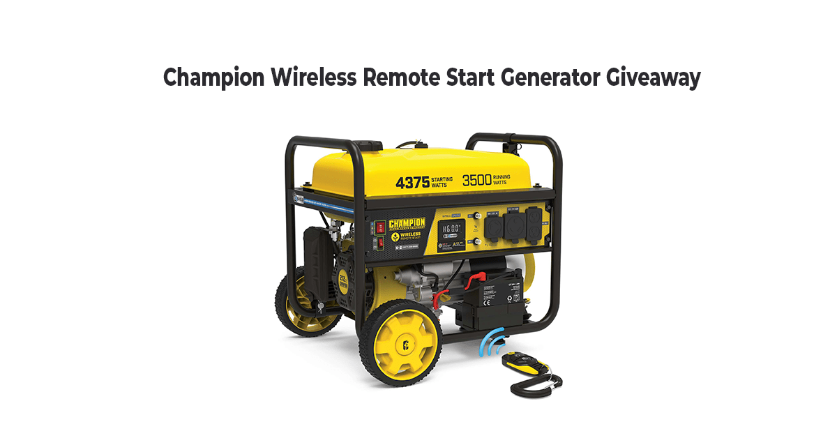 Champion Wireless Remote Start Generator Giveaway
