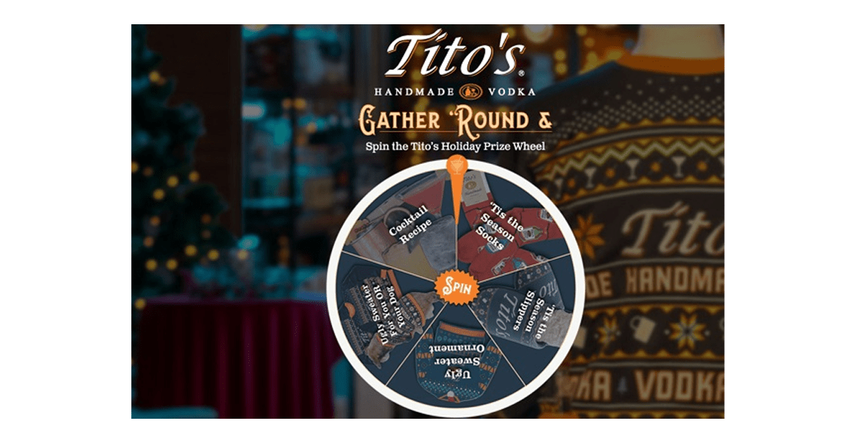 Tito’s Holiday Spin to Win Sweepstakes 2023