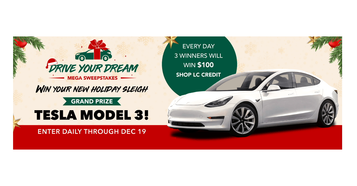 ShopLC Drive Your Dream Tesla Sweepstakes
