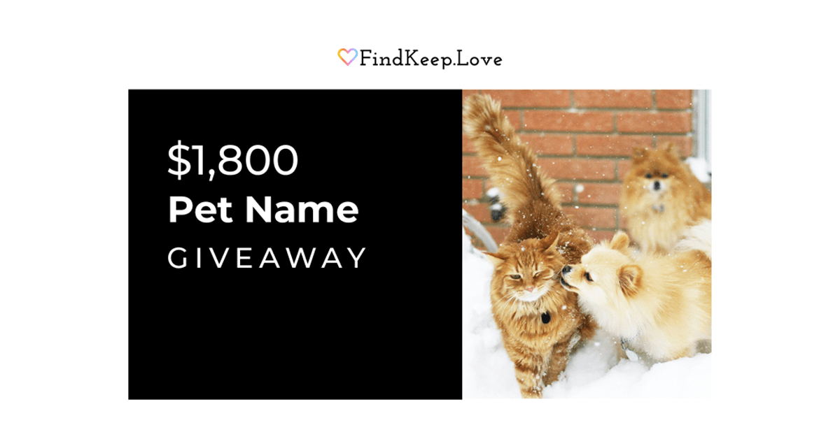 FindKeep.Love Sweepstakes Pet Name Giveaway