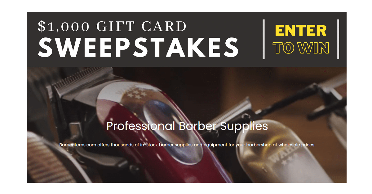 $1,000 Barber Supply Gift Card Giveaway