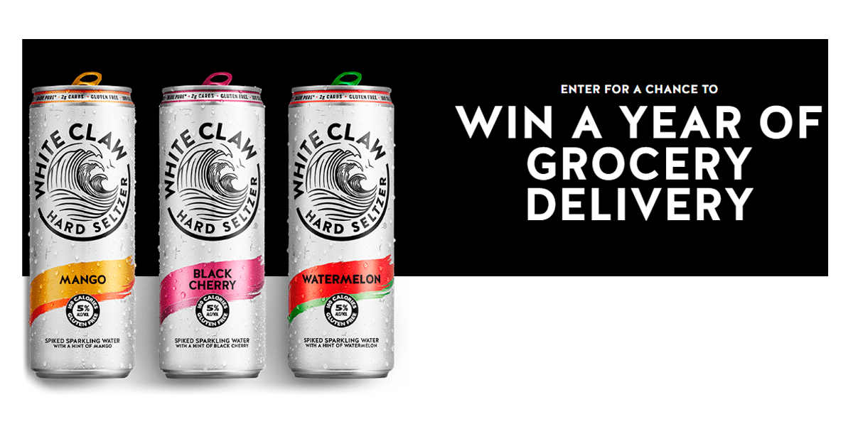 White Claw Hard Seltzer Grocery Delivery for a Year Sweepstakes