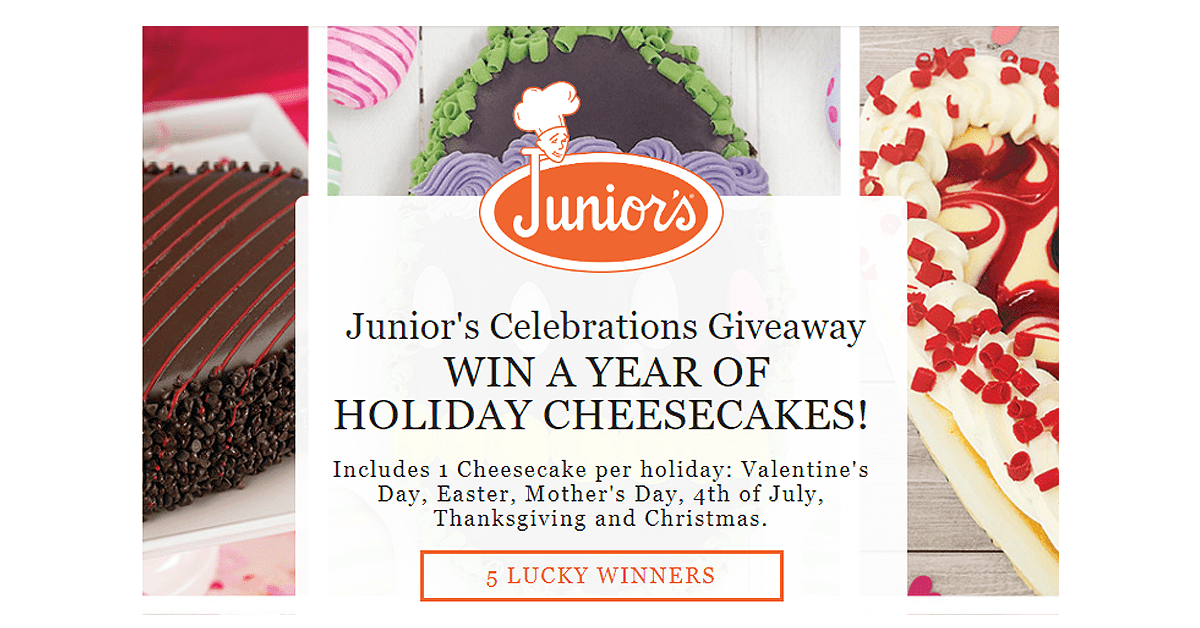 Junior's Holiday Cheesecake Giveaway 2023