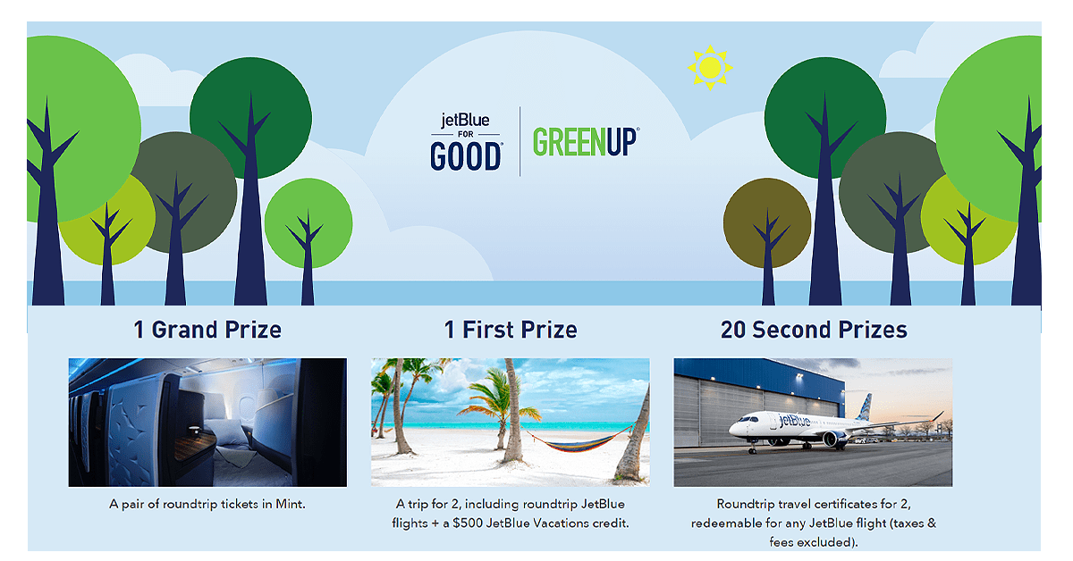 JetBlue 2023 GreenUp Instant Win Giveaway