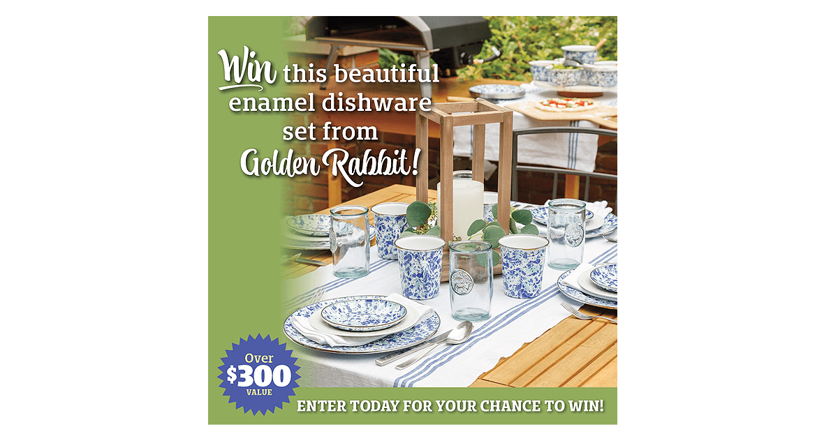 Farmhouse Style Golden Rabbit Dishes Giveaway