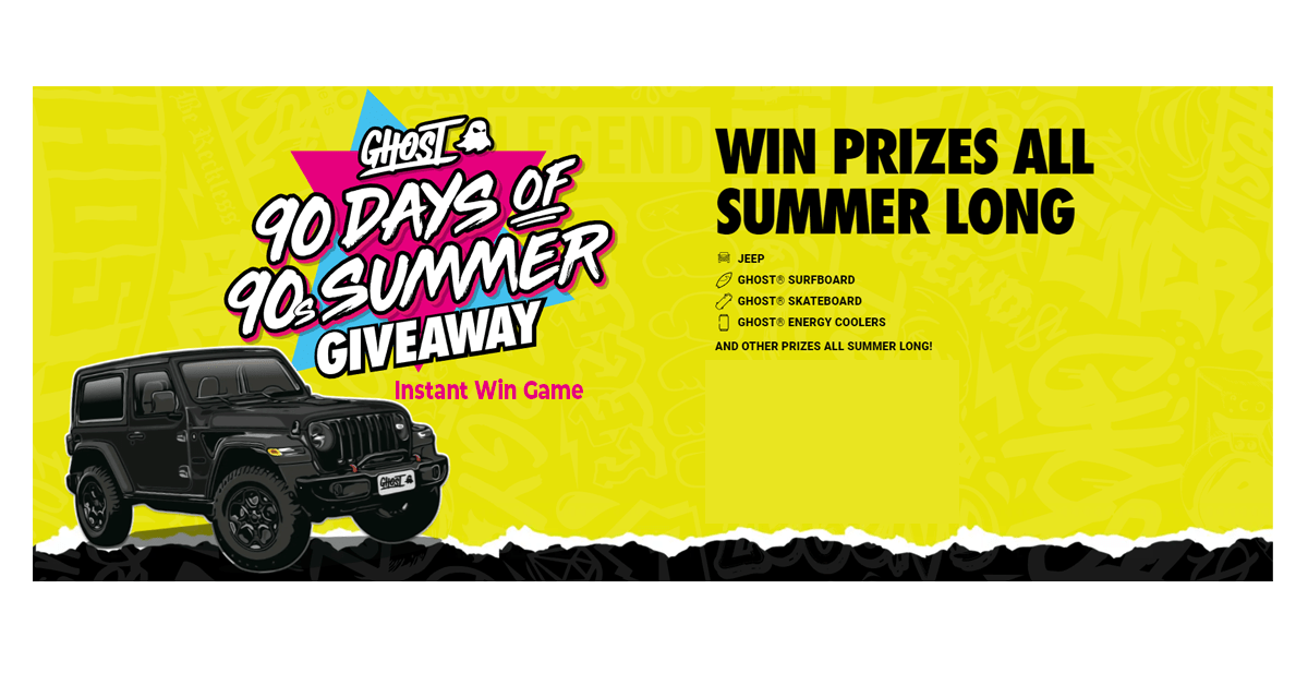 Ghost 90 Days of 90s Summer Instant Win Sweepstakes